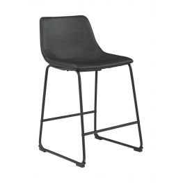 Centiar Black Upholstered Counter Stool