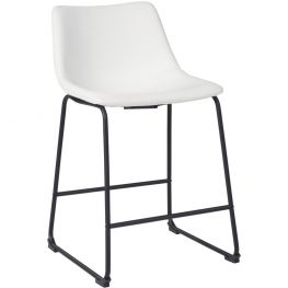 Centiar White Upholstered  Counter Stool