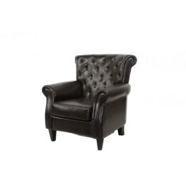Tufted Leather Wingback Chair