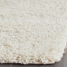5 x 7 Solid Ivory Shimmer Area Rug
