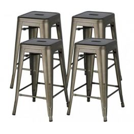 Gunmetal Bar Stools-Set of 4