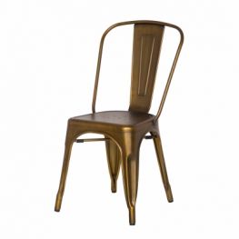 Metropolis Brushed Copper Metal Side Chair