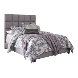 Dolante Square Tufted Gray Queen Upholstered Headboard Only 
