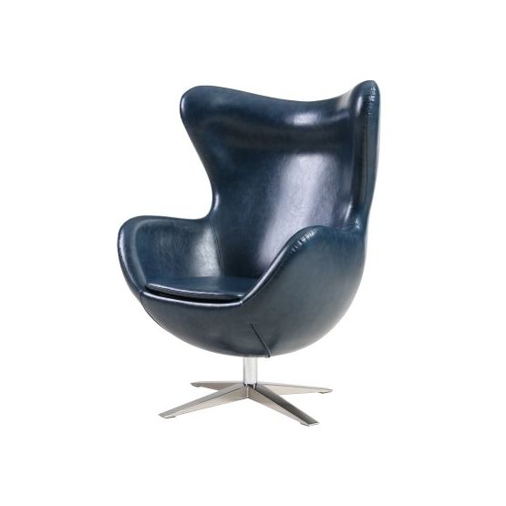 Max Swivel Distressed Blue Rocker Chair