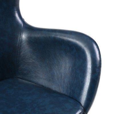 Max Swivel Distressed Blue Rocker Chair