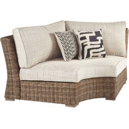 Beachcroft Beige Curved Corner Chair W/Cushion