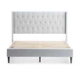 Wren Upholstered Bed, Twin, White Gray