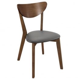 Karri Mid-Century Modern Desk Chair Walnut and Dark Grey
