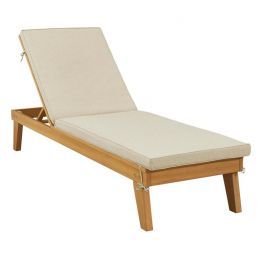 Byron Bay Light Brown Chaise Lounge With Cushion