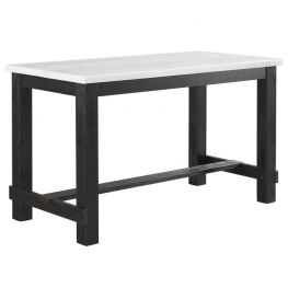 Jeanette Dark Brown/White Rect Dining Room Counter Table