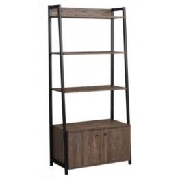 Aged Walnut Bookcase With Storage