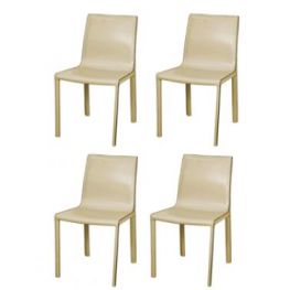 Gervin Recycled Leather Chairs-Set of 4