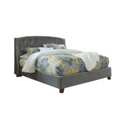 Kassidie King Grey MicroSuede Bed