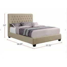 Cho Oatmeal Upholstered Full Bed