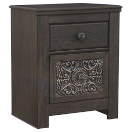 Paxberry Black Two Drawer Night Stand